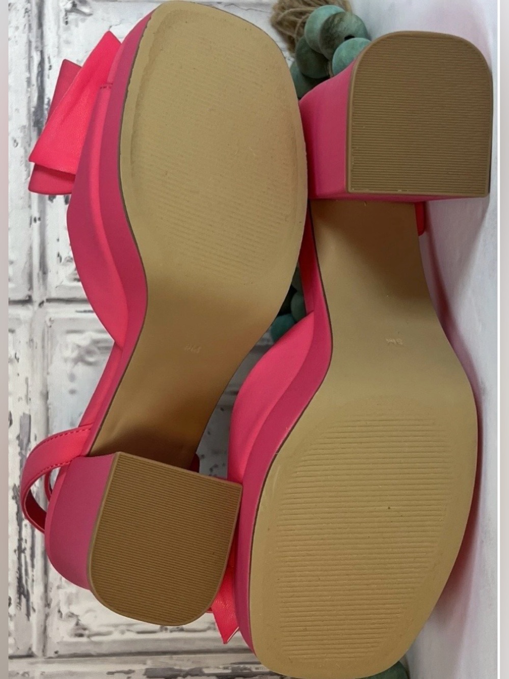 NIB Steve Madden Aerin Satin Platform Heels Rhinestone Bow Pink Sz 8 Barbiecore - Picture 8 of 16